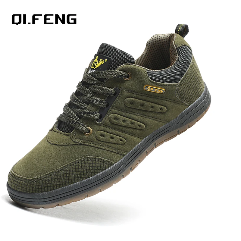 Men Outdoor Casual Flat Shoes Classic Style Hiking Shoes Wear Resisting Anti-Skid Walking Middle Aged Male Jeans Footwear Winter