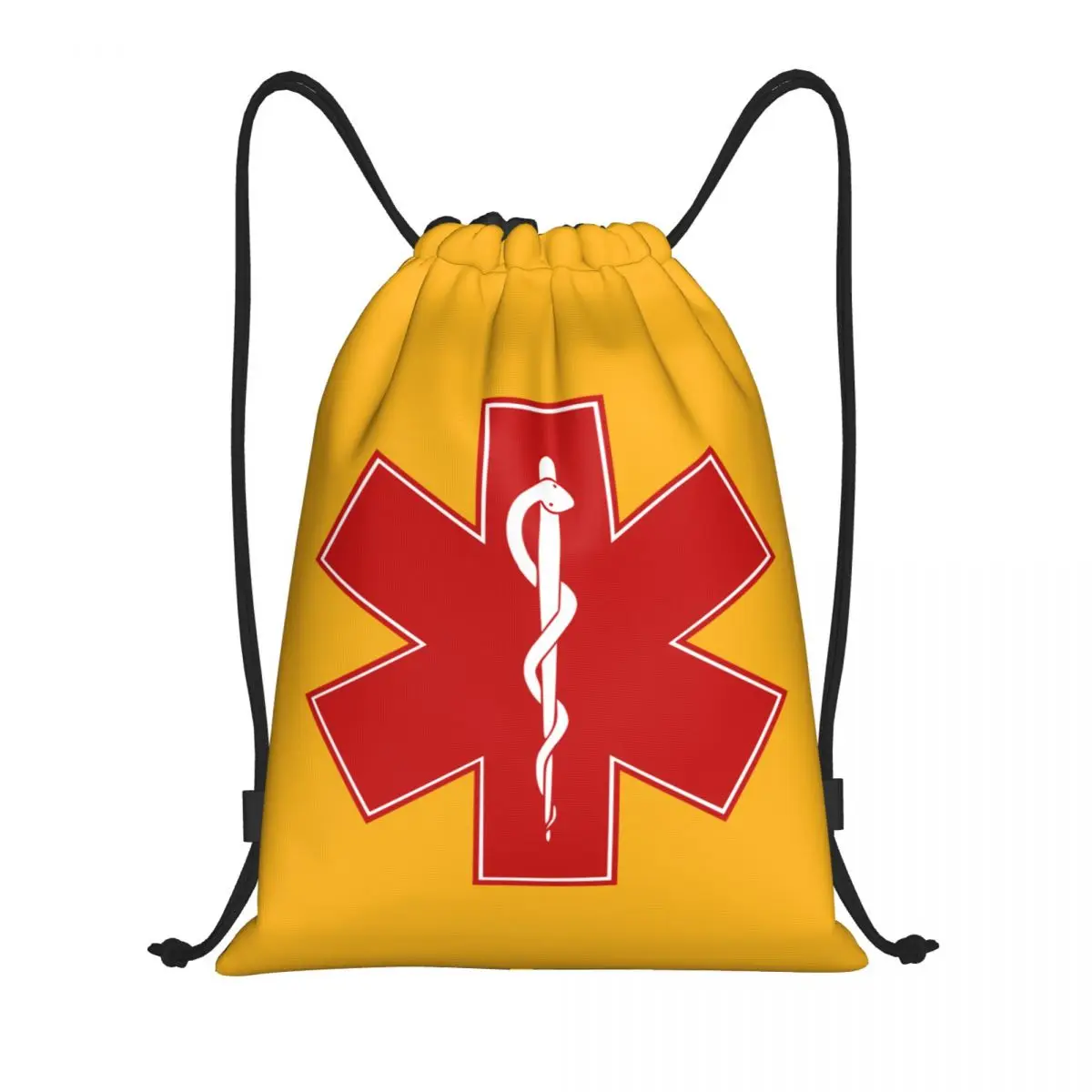 Emt Star Of Life Drawstring Backpack Bags Women Men Lightweight Emt Paramedic Medical Gym Sports Sackpack Sacks for Shopping