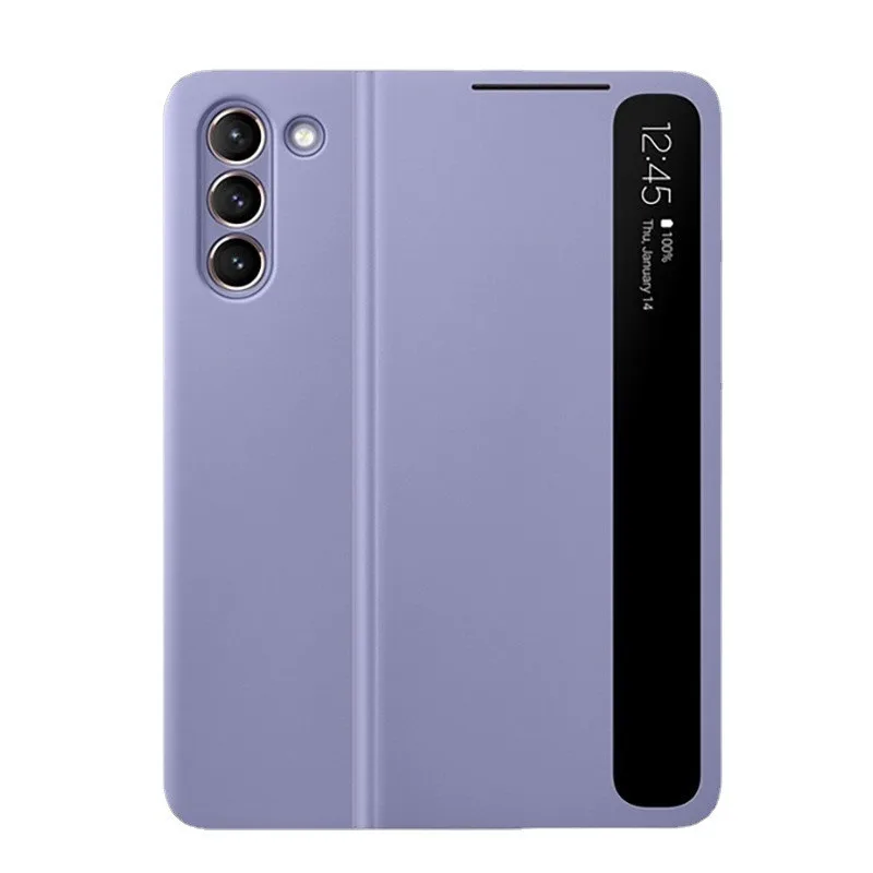 Window View Clear Smart Flip Cover For Samsung Galaxy S21+ S21 Ultra S21 S21 Plus S21+ Real Smart Chip Flip-free Leather Cases