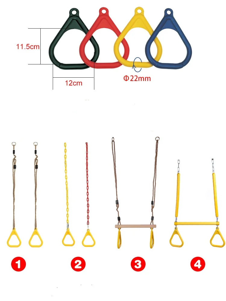 Baby Swings Rings Outdoor Kids Toy Playground Games Pull Ring Gym Rings For Kids Boy Girl Arm Training Pull Up Ring Sports Toy