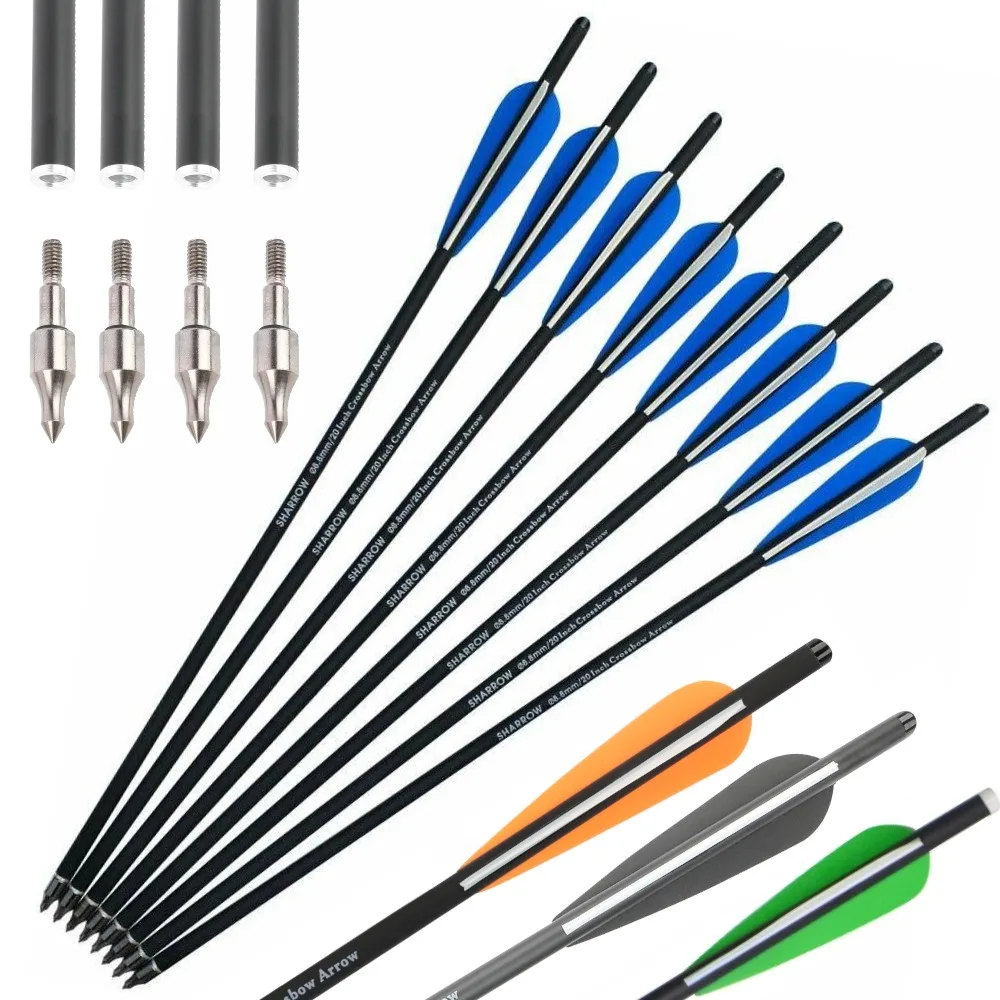 

6/12pcs Carbon Arrow Hunting Crossbow Bolt 16/17/18/20/21/22inch OD 8.8mm 100/125gr Arrowhead Bow Shooting Target Archery Arrow