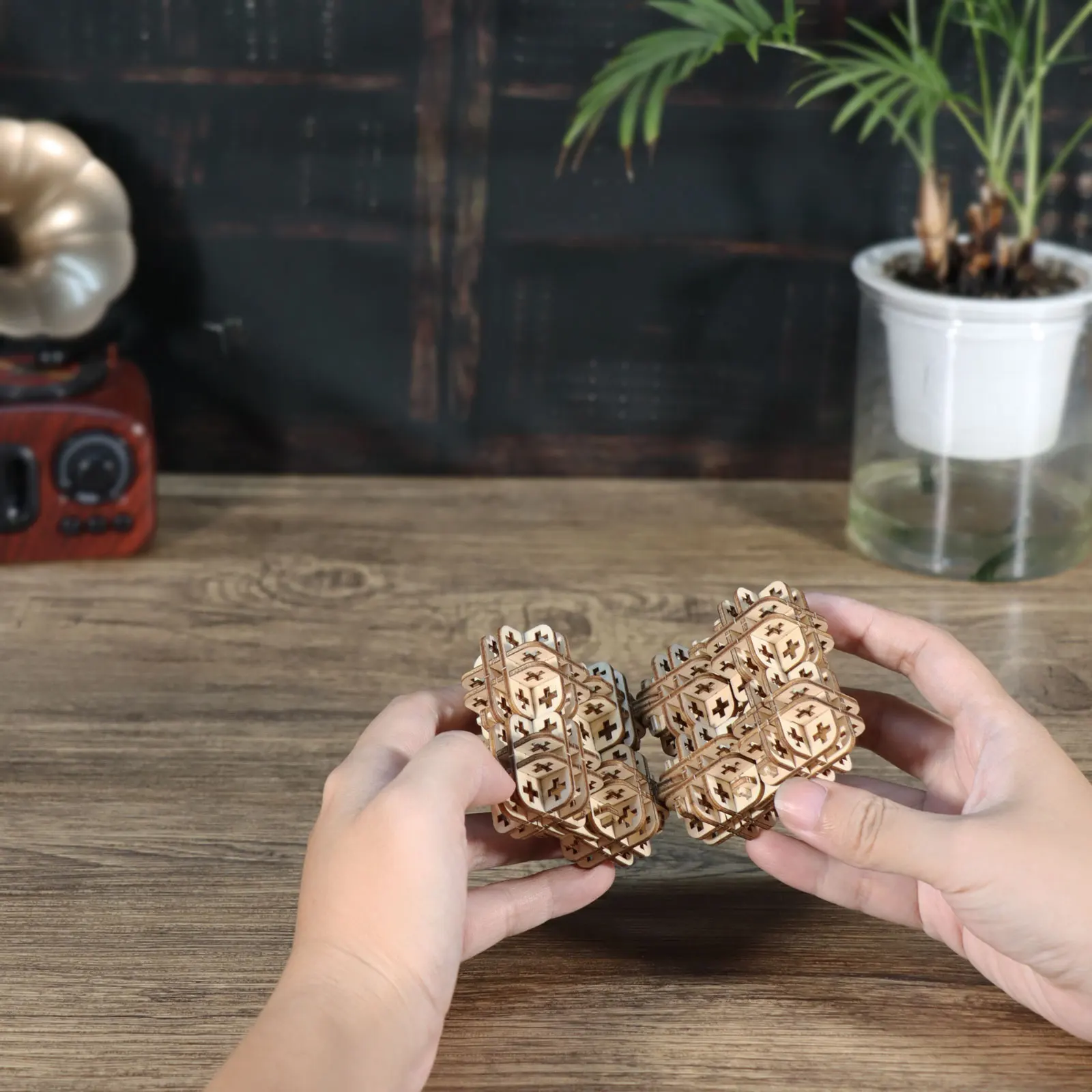 3D木製パズルマジックキューブモデルキット,手作り建設ギフト,クリスマスと誕生日