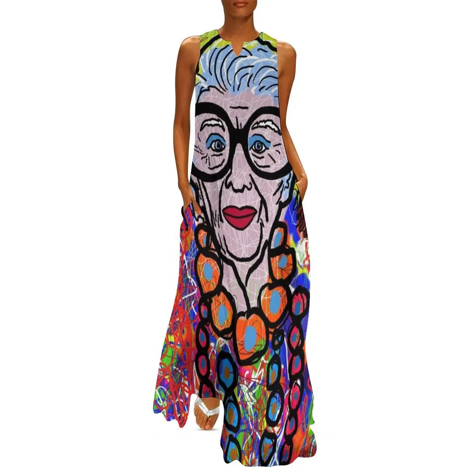 

Iris Apfel Long Dress Women"s summer dress women clothes prom clothes