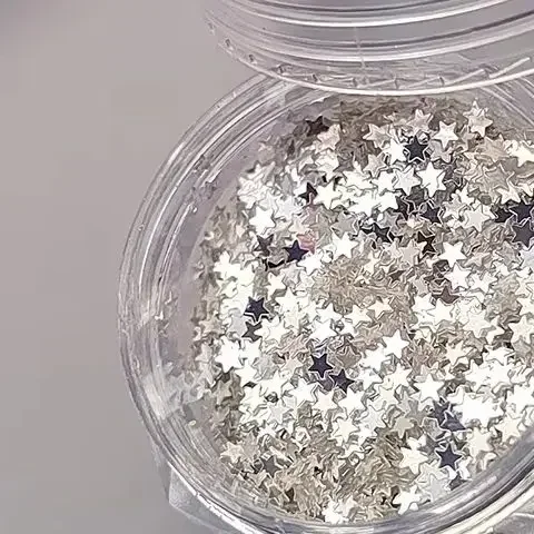 DIY Nail Art Design 1mm Mini Sparkling Star Nail Glitter Sparkling Pentagram Nail Decoration Nail Salon Design Cute Accessories