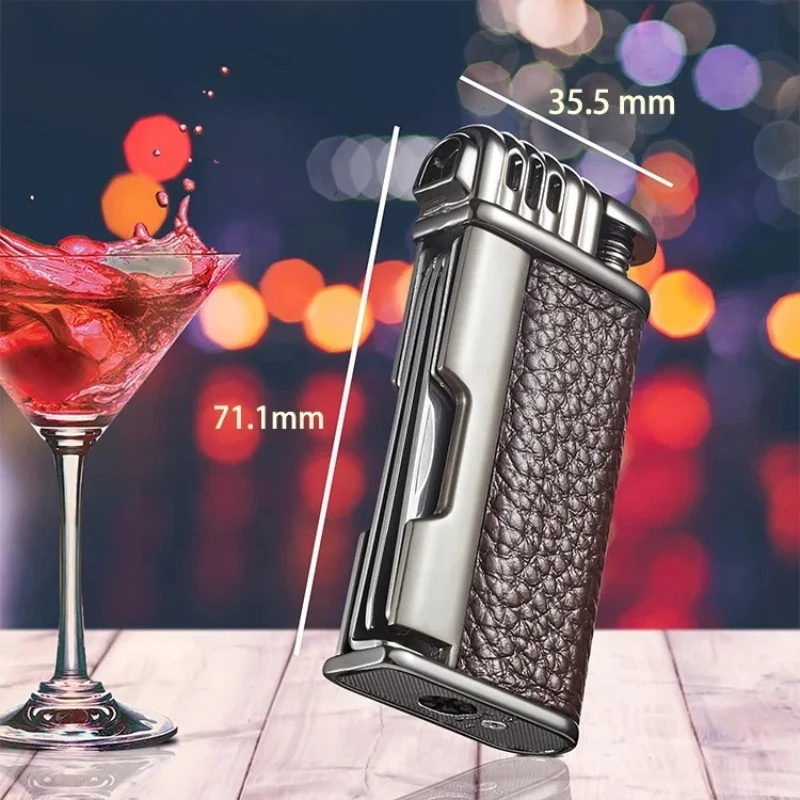 New Honest Flashlight Multifunctional Oil-free Pipe Lighter Metal Turbine Tube Refillable Butane Gas Lighter Smoking Accessories