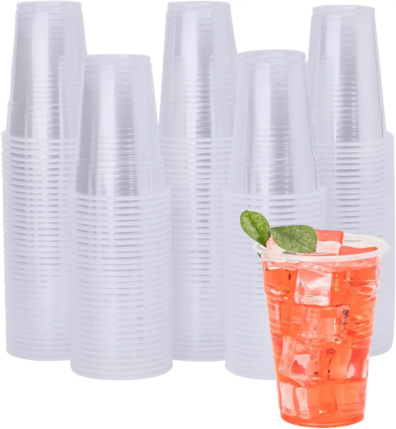 

Clear Disposable Plastic Cups, 9 oz, 500 Pack - Ideal for Cold Beverages and Party Use