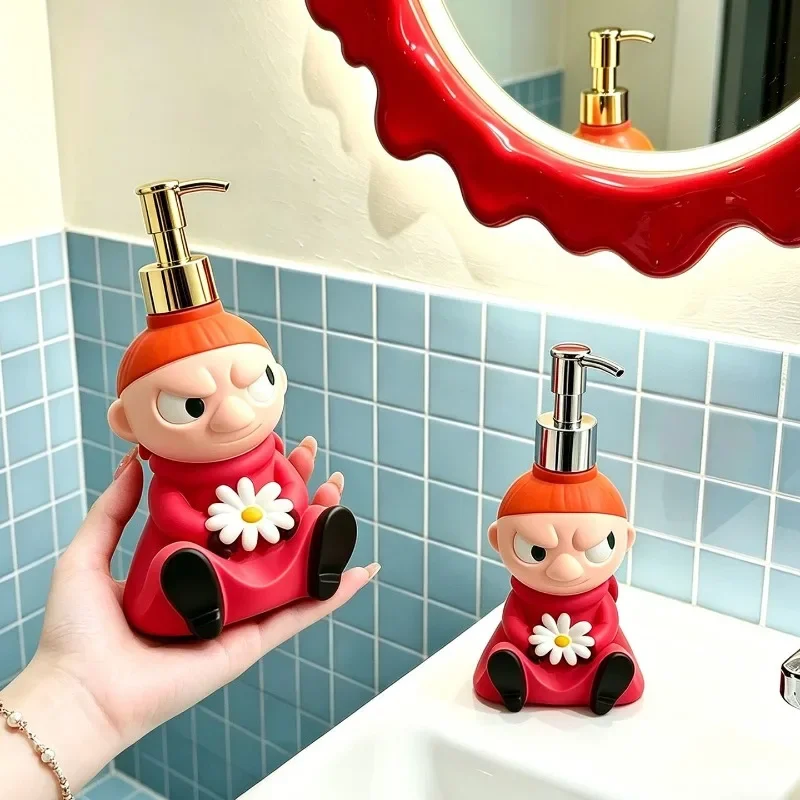 Kawaii Anime Moomins Series Pump Bottle Cartoon Character Little My Cute Creativity Modeling Shower Gel Pump Bottle