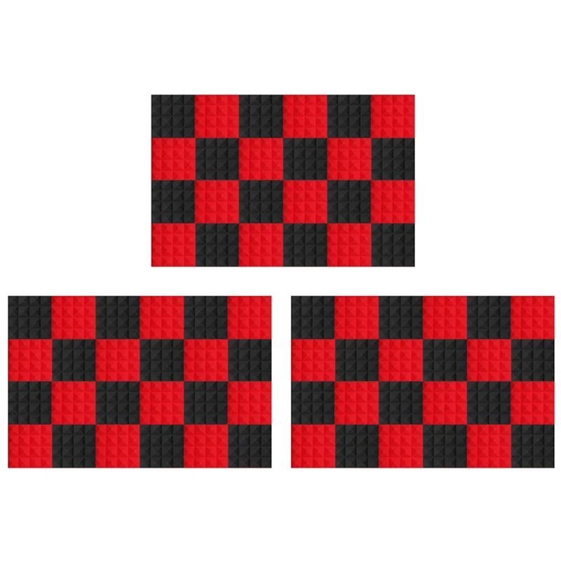 A99I-72 шт. 25X25x5 см студийные акустические звукоизоляционные пенопластовые пирамиды шумоизоляционные звукопоглощающие панели черный + красный