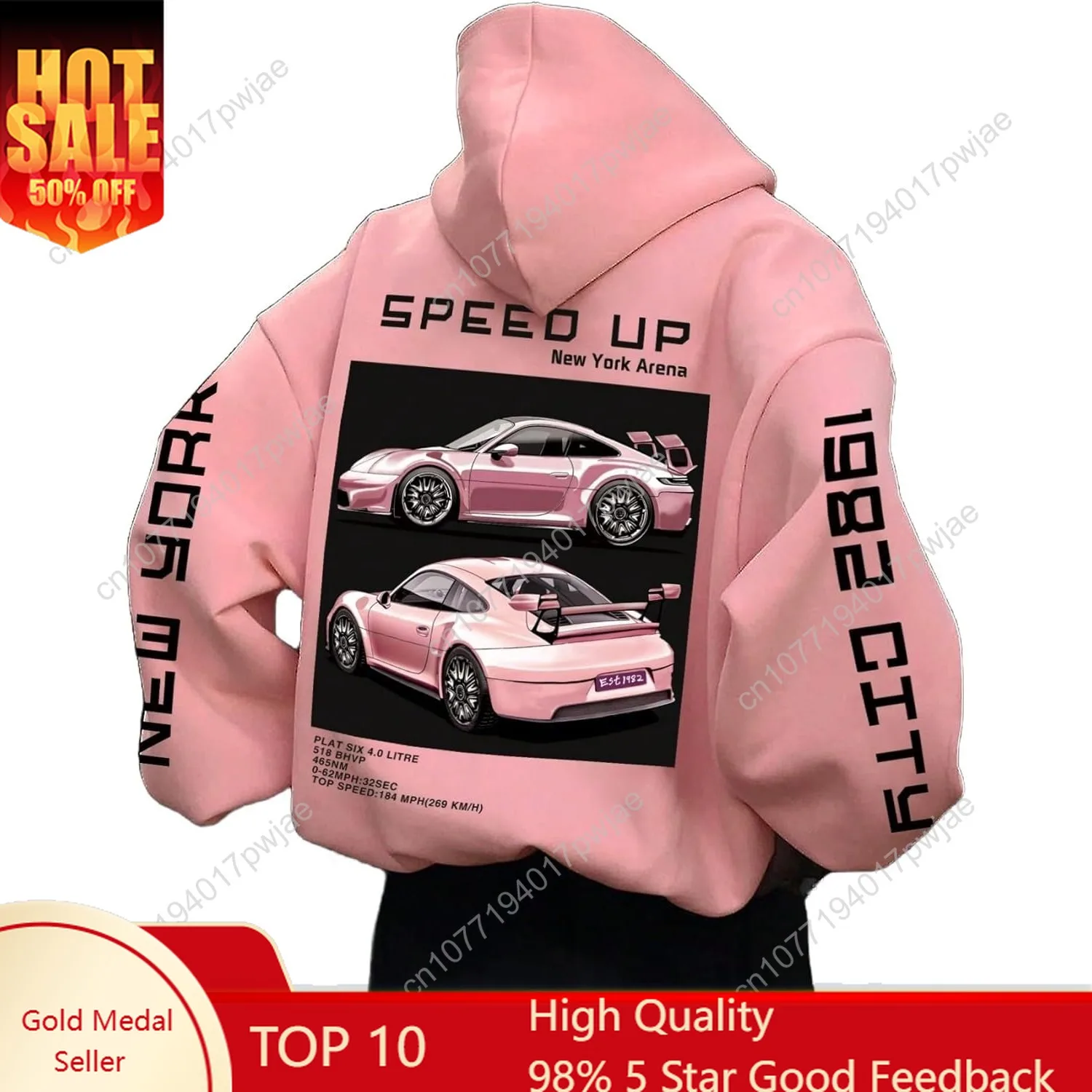 

WDIRARA Men's Graphic Print Drop Shoulder Zipper Hoodies Long Sleeve Sweatshirts with Pockets