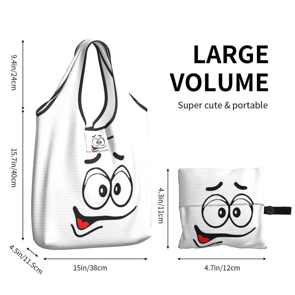 Bolso de compras personalizado con caras de caramelo naranja y Chocolate de dibujos animados para mujer, bolso de compras portátil de gran capacidad para comestibles