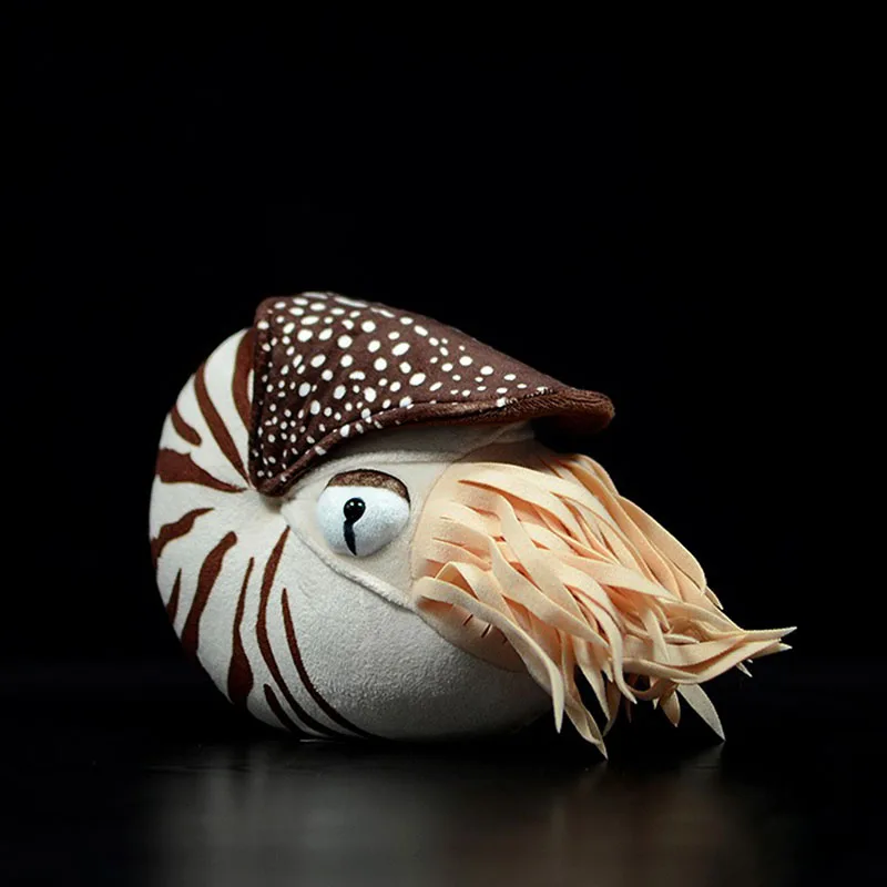 Lifelike Chambered Nautilus Plush Toy Soft Realistic Sea Life Stuffed Animal Doll Gift for Kids