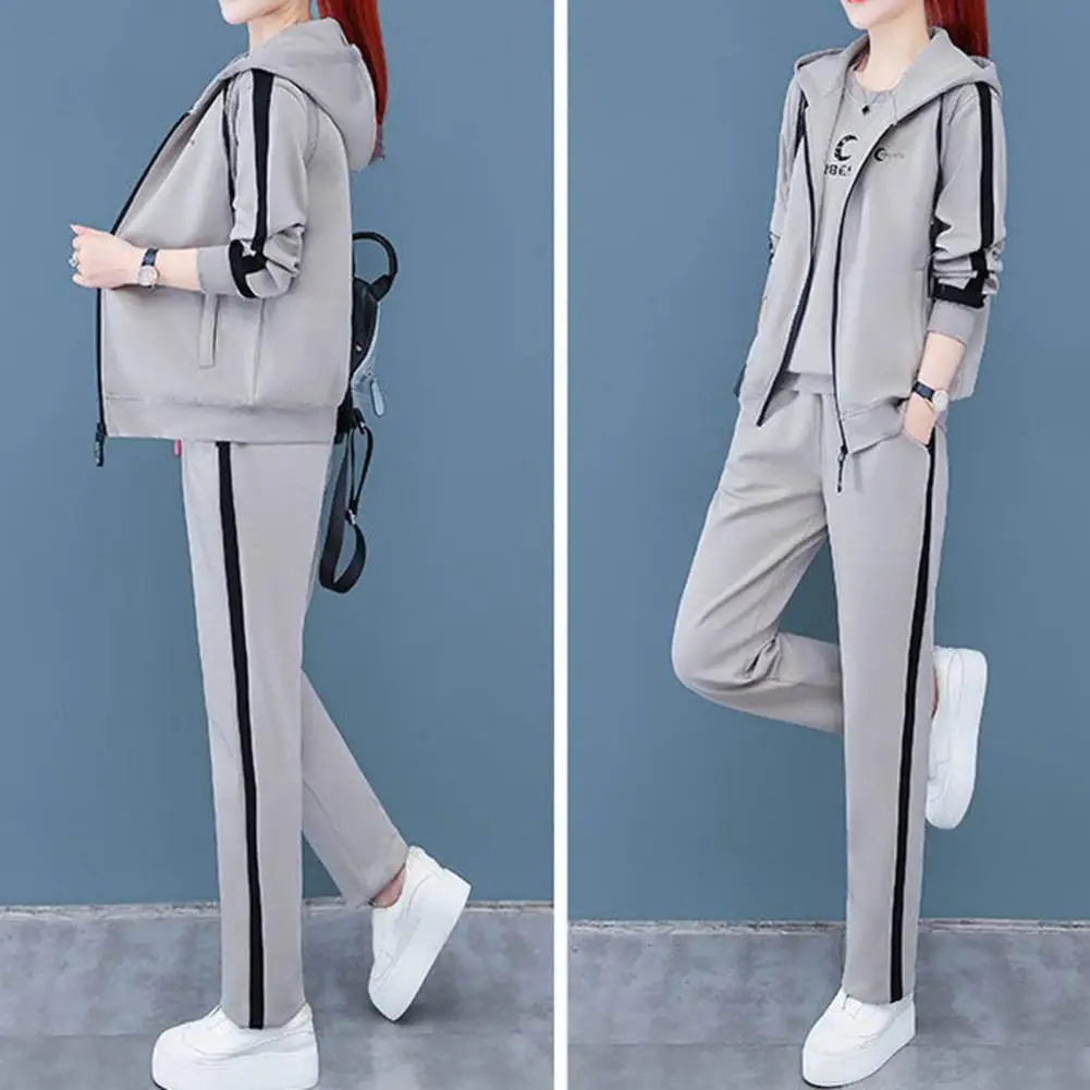 Autumn Three Piece Set Women Tracksuit Korean Style Long Sleeve Sweatshirts+Jackets+Pants Sportswear Sets ensemble jogging femme