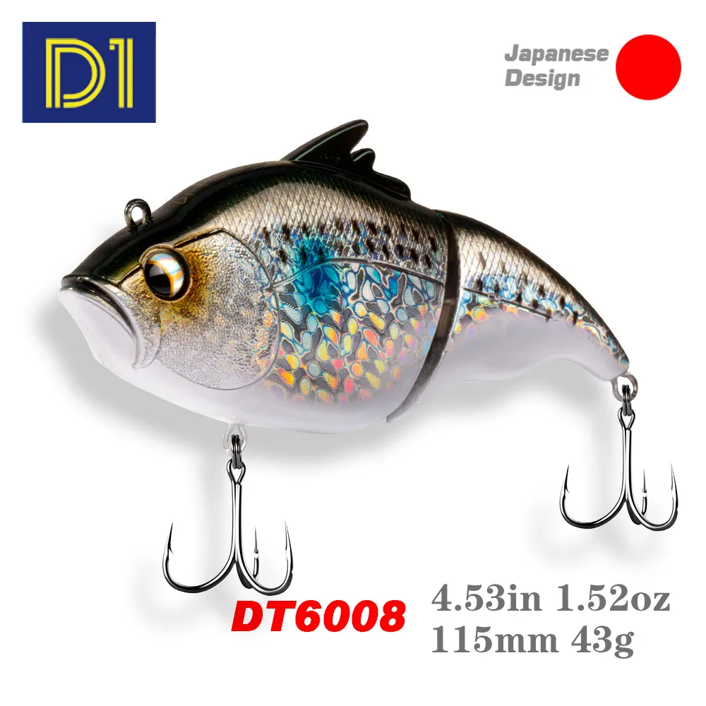 D1 Swimbaits Lures 115mm 45gS/44gF Lipless Sinking Vibration Artificial Fishing Vatalion Hard Bait For Bass Pike Fishing Tackle