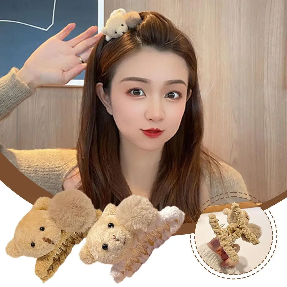 

Cute Bear Hairpin For Women Kawaii Design Large Hair Clips Fashion Big Claws Clip Party Bear Hair Ball Hairpin Hair Accesso Q7C4