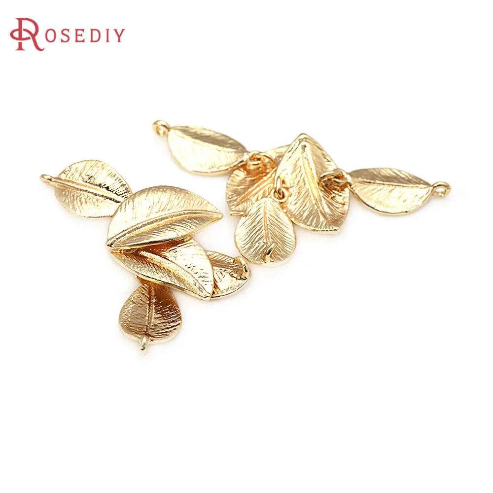 

4PCS 18K Gold Color Connect Tree Leaf Charms Pendants High Quality Necklace Diy Jewelry Accessories Rosediy official-website
