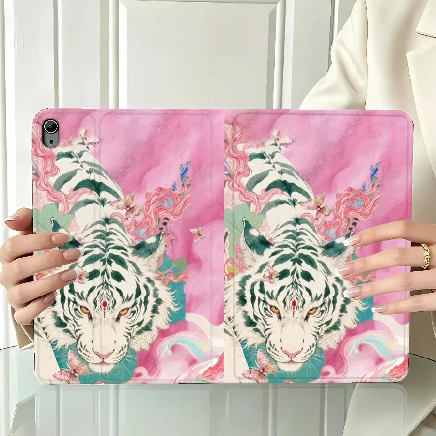 Pink Beast Texture With Pencil Holder Case for Xiaomi Pad 6s Pro 7 Ultra Pad 5 6 7 8 Pro Redmi Pad SE K Pad 8.8 9.7 12.4 Inch