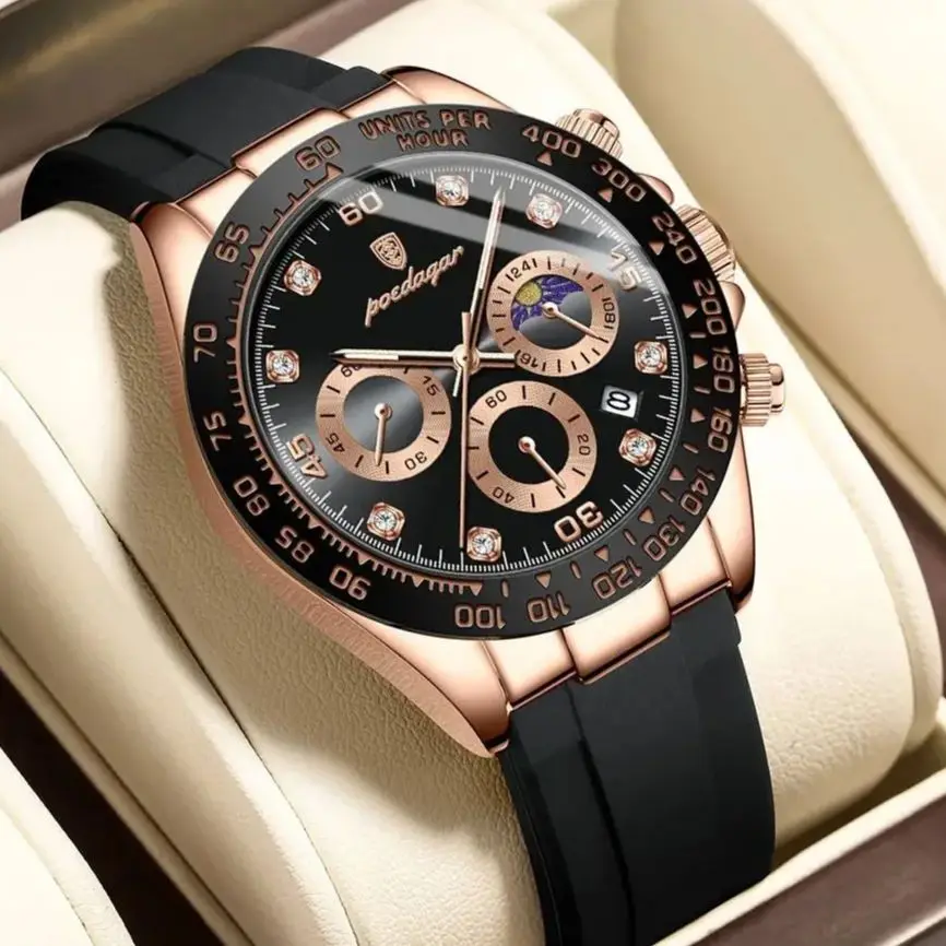 POEDAGAR Fashion Luxury Men Wristwatch Chronograph Date High Quality Quartz Man Watch Waterproof Luminous Military Men's Watches