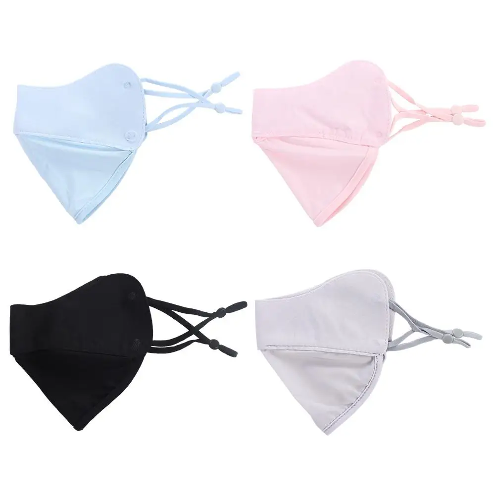 Cycling Hiking Hanging Ear Type Outdoor For Girl Solid Color For Women Ice Silk Mask Face Cover Sunscreen Mask Face Scarf