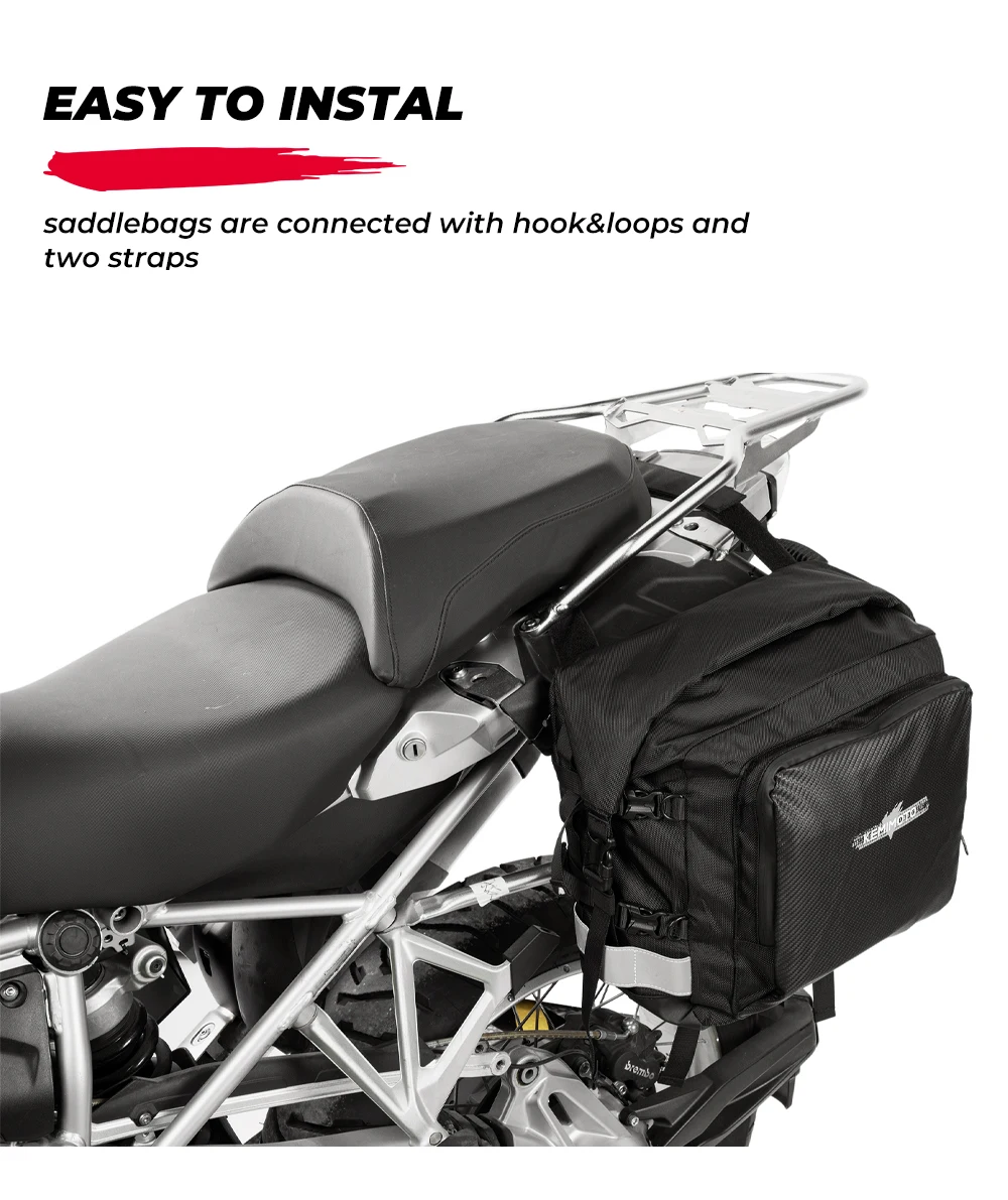 KEMIMOTO Motorrad-Satteltasche, wasserdichte Seitentaschen für BMW R1200GS R1250GS ADV, für Triumph Tiger 900, für Honda X-ADV Twin Africa – Detail 5