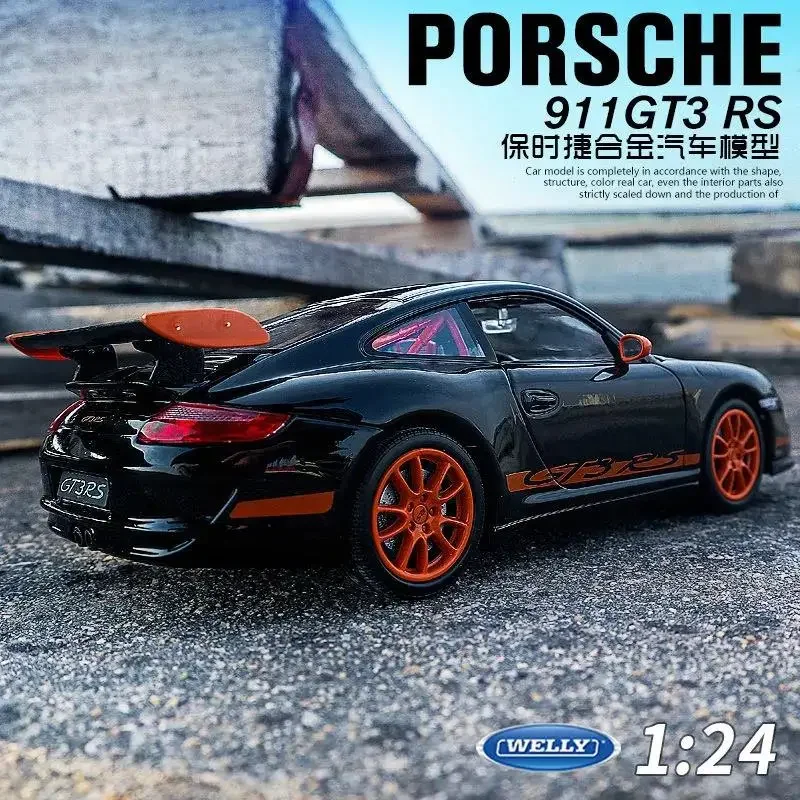 WELLY 1:24 Porsche 911 GT3 RS 997 Supercar Alloy Car Simulator Model Diecasts Toy Vehicles Boy Birthday Collect Toy Gifts B188