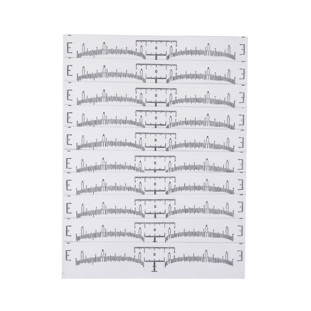 100 قطعة مسطرة الحواجب المنحنية المشكل أداة دقيقة احترافية Microblading قياس الشفاه الفرجار #4