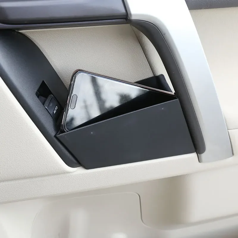 

For Toyota Land Cruiser Prado 150 2010-2019 ABS Black Car Front Door Storage Box Phone Tray Interior Car Accessories