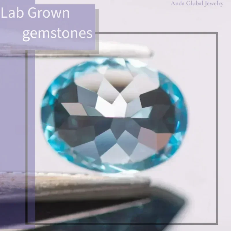 

L-Top Lab Grown Sapphire Oval Cut Aquamarine Color Quality Pendant Gemstones For Charms Jewelry Making Selectable Ce