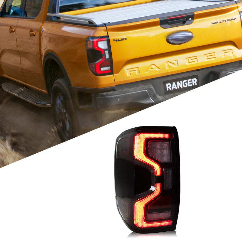 Car Tail Lamp Modified LED Taillight Running Lights For Ford Ranger T9 2022 2023 XL XLS Wildtrak XLT Sport Pickup