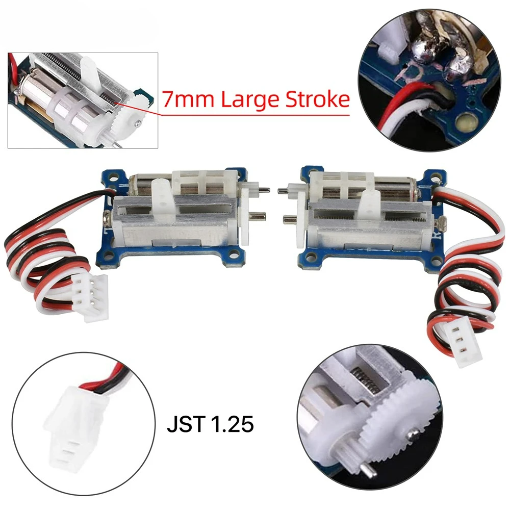 2 Pcs GS-1502 Linear Servo JST Plug 1.5g/ 80g-cm/ 0.12sec Micro Servo Steering Gear 3.7-5V for RC Airplane Fixed-wing DIY