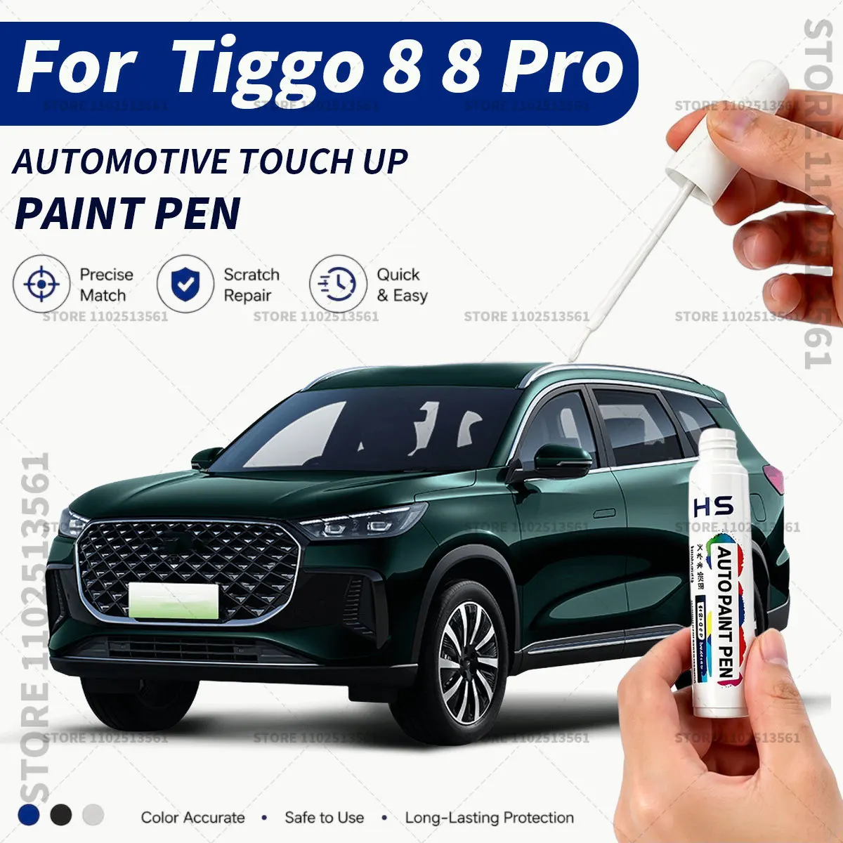 

Car Touch Up Paint Pen Scratch Chip Repair Paint For Chirey Chery Tiggo 8 8 Pro purple rhine blue mocha brown pearl white Red