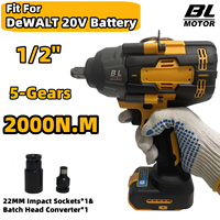 For DeWALT 20V Battery 2000N.M Brushless Impact Wrench High Torque 1/2\