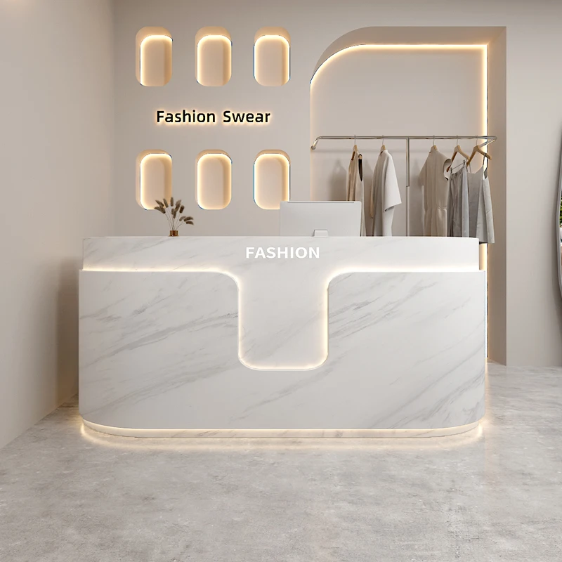 المدخل مقعد مكتب الاستقبال مكتب مذاكرة مكتب الاستقبال تصفيف الشعر Infodesk مكتب Bancone Per Negozio الأثاث الفاخر #5