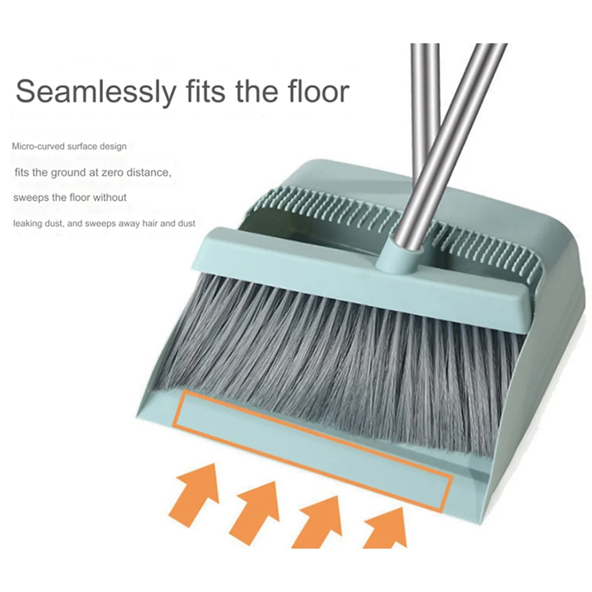 Dustpan Broom Set Floor Wiper Household Cleaning Long Handle Cleaning Set for Lobby Household Kitchen Cleaning Pink