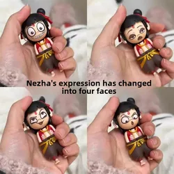Nezha Change Face NeZha 2 Toys Press Change Face Model Statue Collection Desktop Decoration Ne Zha Pendant Birthday Gifts
