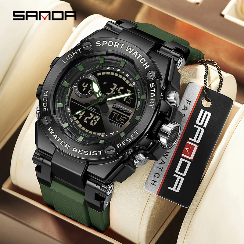 SANDA 3363 Men's Watch Junior High School Student Electronic Watch Cool Multi functional Men's Electronic Quartz Watch