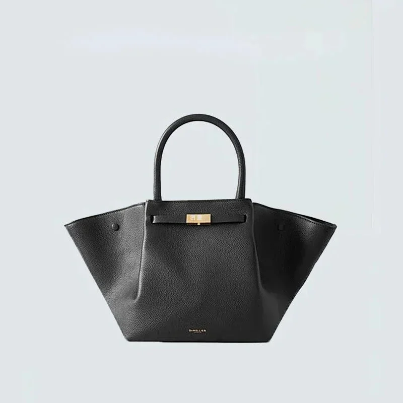 Women's Handbag Pure Color High-end Leather Large Capacity Shopping Bag Fashion Luxury Niche Brand Design Ladies Shoulder Bag