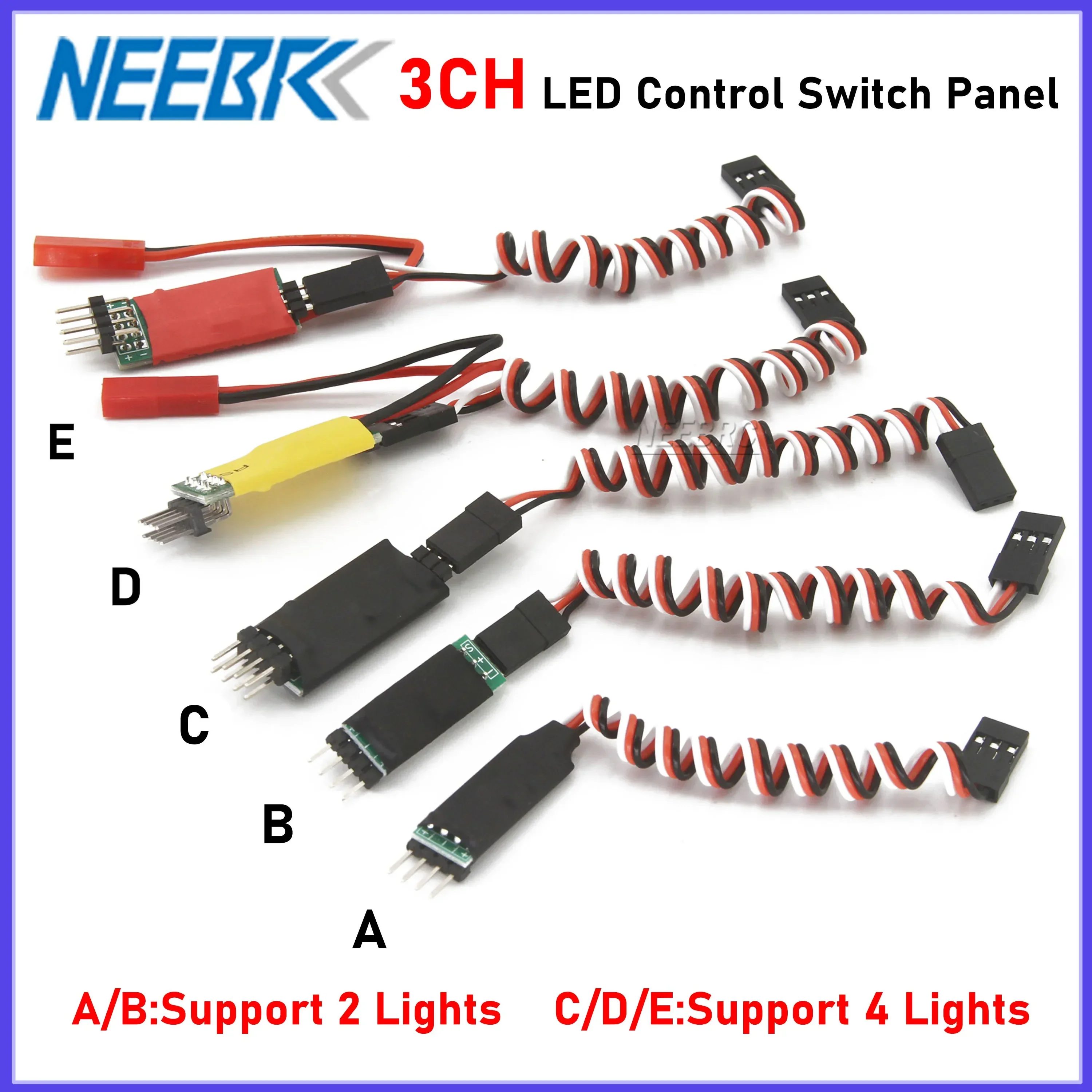 

Радиоуправляемая автомобильная 3-канальная светодиодная лампа, панель управления световой системой, модуль контроллера включения/выключения для 1/10 1/8, запасные части для автомобильных компонентов