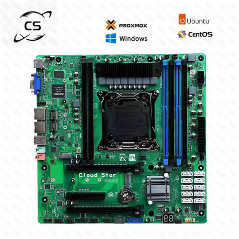 X99 Motherboard for Servers Cloud Star C612 NAS Build Suppoet E5 V3 V4 DDR4 Max 384GB 2xM2 NVME 10xSATA 3.0 All in One PC