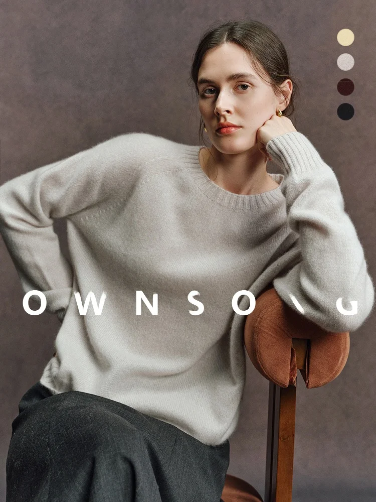 

Свободный вязаный свитер Camere, женский осенне-зимний круглый пуловер Ne, теплый длинный шерстяной топ све, от Ownsong