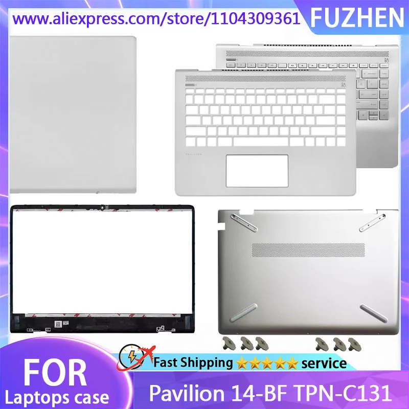 

New Cover For Pavilion 14-BF TPN-C131 LCD Rear Cover/Front Frame/Palm Pad Keyboard Bottom Cover Silver