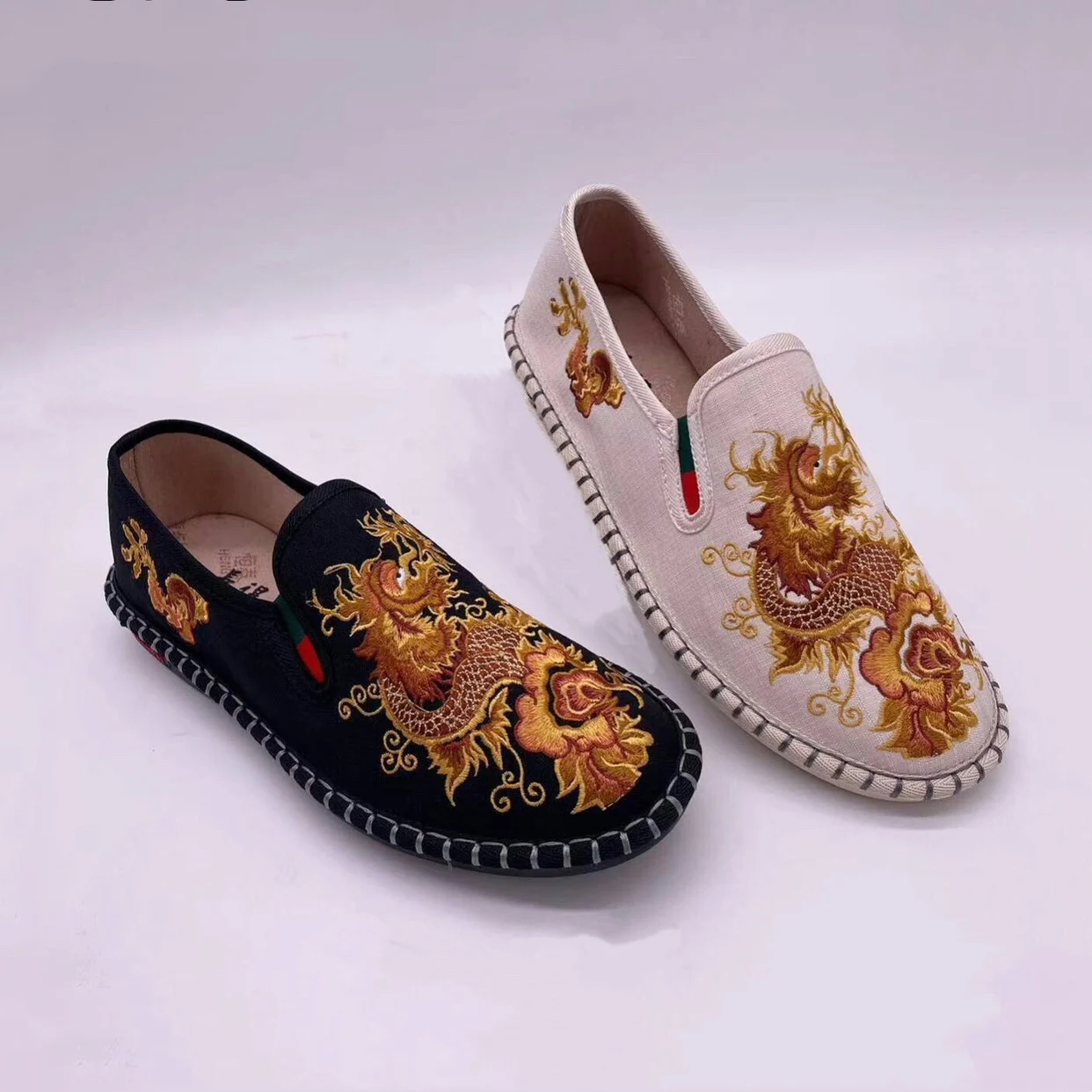 

Аутентичные старопекинские мужские тканевые туфли с вышивкой, весенняя новинка, модные, дышащие, нескользящие, удобные.