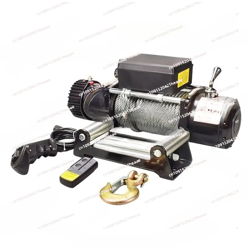 Suitable for 3000LBS 24V/12V Electric Winch + 10M Synthetic Rope, Wireless Control, for ATV SUV Boat Truck Trailer Recovery