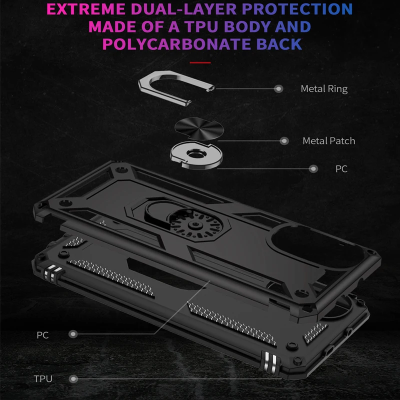 For Moto G22 G52 G82 G200 Case Shockproof Ring Holder Cover for Motolora Moto Edge 30 Pro S30 X30 G One 5G Plus 2022 Phone Case