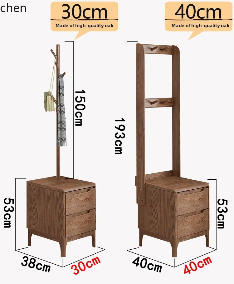 Solid Wood Multifunctional Entryway Coat Rack Floor-standing Clothes Rack Bedroom Living Room Garment Rack