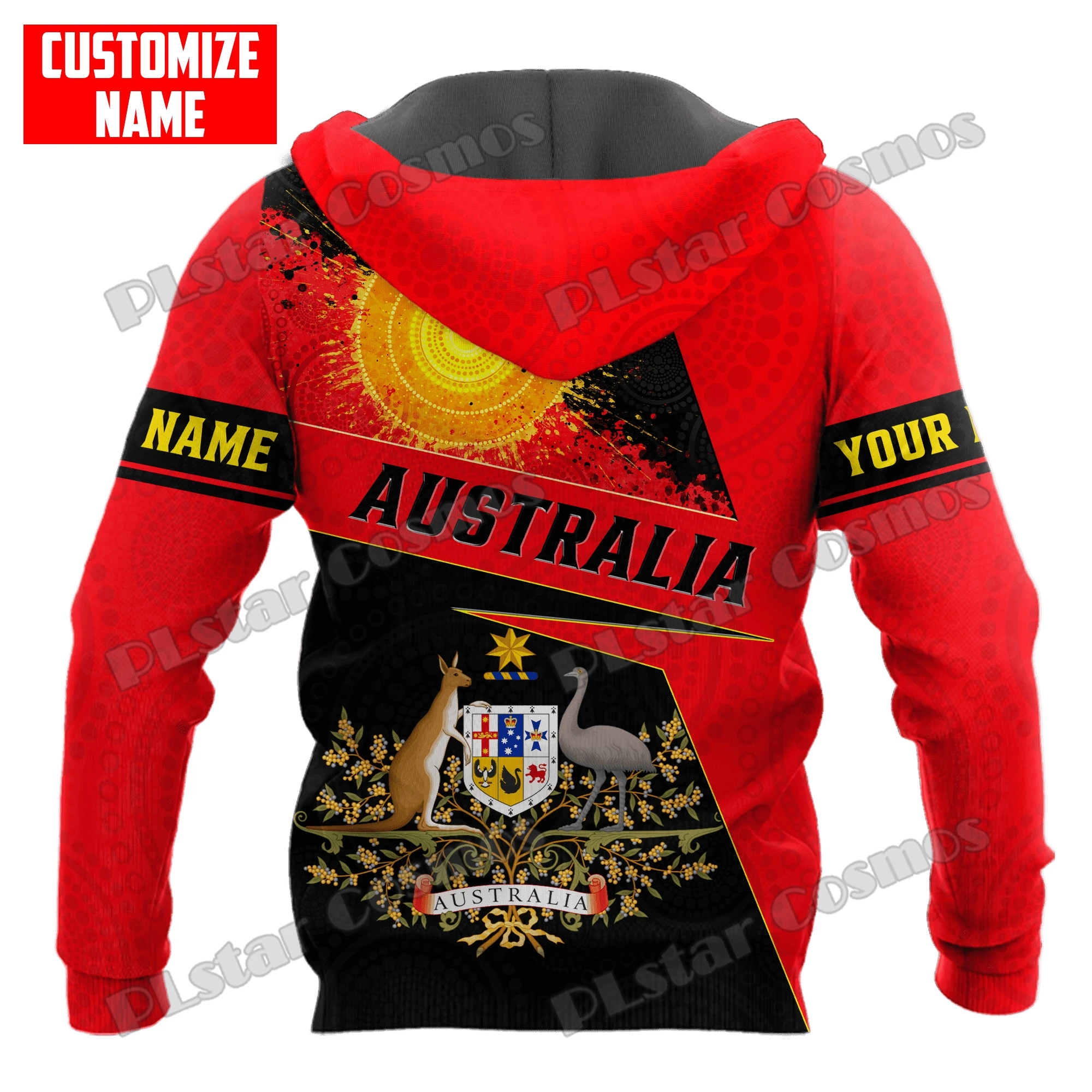 Personalized Australia Indigenous Aboriginal Sun 3D Printed Men's Hoodies & Sweatshirt Autumn Unisex Casual Zip Hoodie TDD210