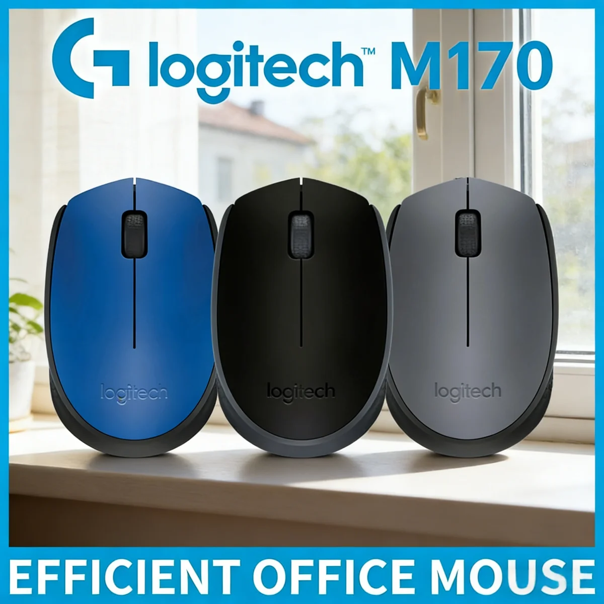 

Беспроводная оптическая мышь Logitech M170 USB для ноутбуков и ПК, для офиса и дома, энергосберегающая, с эргономичным захватом, для домашних геймеров