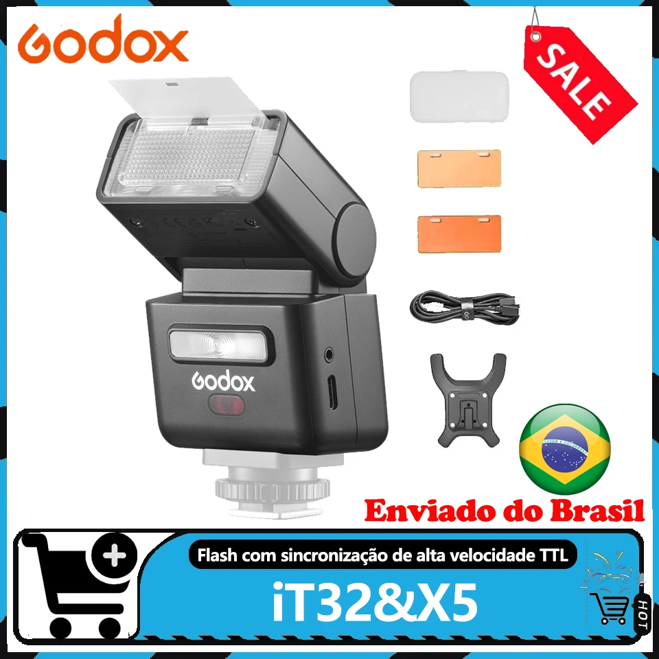 Flash para câmera Godox iT32 TTL HSS Flash leve para câmera Compatível com Sony Fuji Nikon Canon Olympus