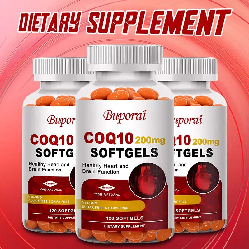

COQ10 200mg Soft Capsules - Heart Health Blood Pressure Balance Support Energy Brain Function
