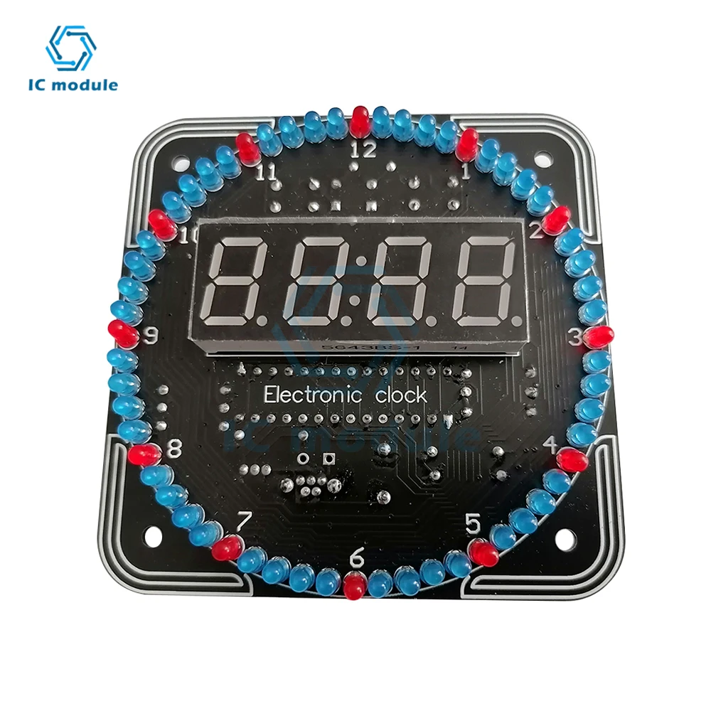 DIY Rotating Digital LED Display Module Alarm Electronic Digital Clock Kit 51 SCM Learning Board 5V DS1302