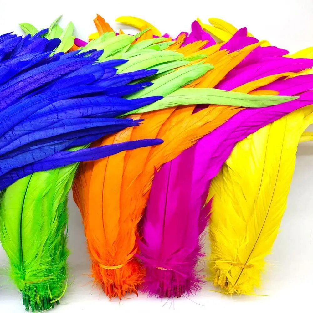 20Pcs Decorative Feather Plumes Rooster Tail Feathers 25-30cm Length Natural Feather Costume Feathers Firm Quill Smooth Surface